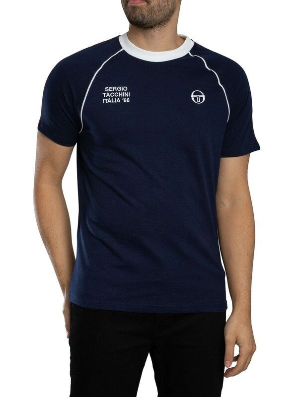 SERGIO TACCHINI GHIBLI DAVIS T-SHIRT MARITIME BLUE/RED/WHITE