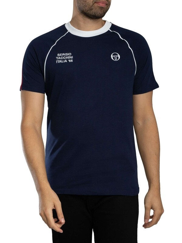 SERGIO TACCHINI GHIBLI DAVIS T-SHIRT MARITIME BLUE/RED/WHITE