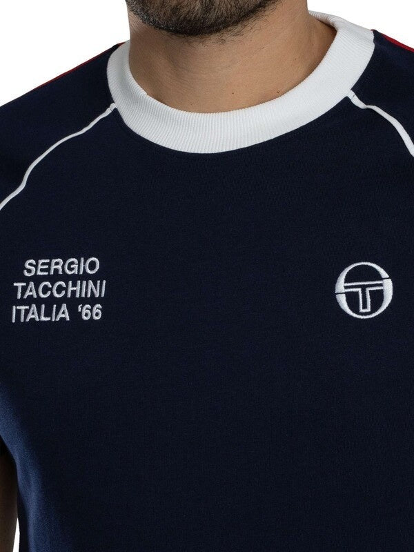 SERGIO TACCHINI GHIBLI DAVIS T-SHIRT MARITIME BLUE/RED/WHITE