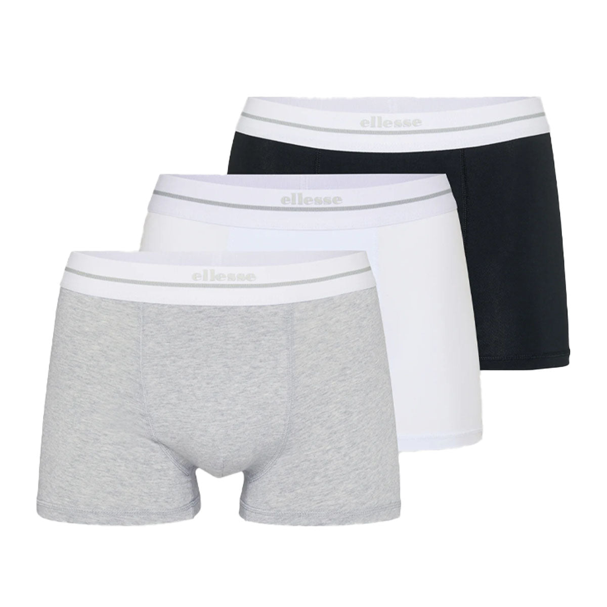 ELLESSE AMBRIA 3 PACK BOXER SHORTS BLACK/GREY/WHITE