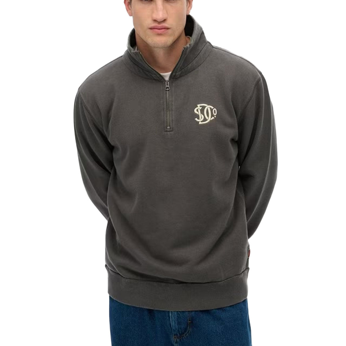 SUPERDRY ATHLETIC SD CO HALF ZIP SWEATSHIRT SHADOW GREY ZSQ