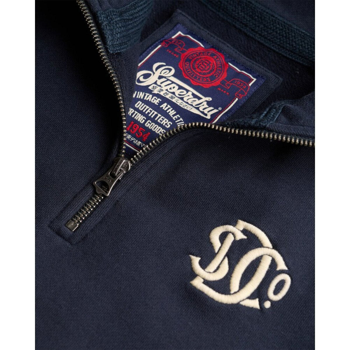 SUPERDRY ATHLETIC SD CO HALF ZIP SWEATSHIRT ECLIPSE NAVY 98T
