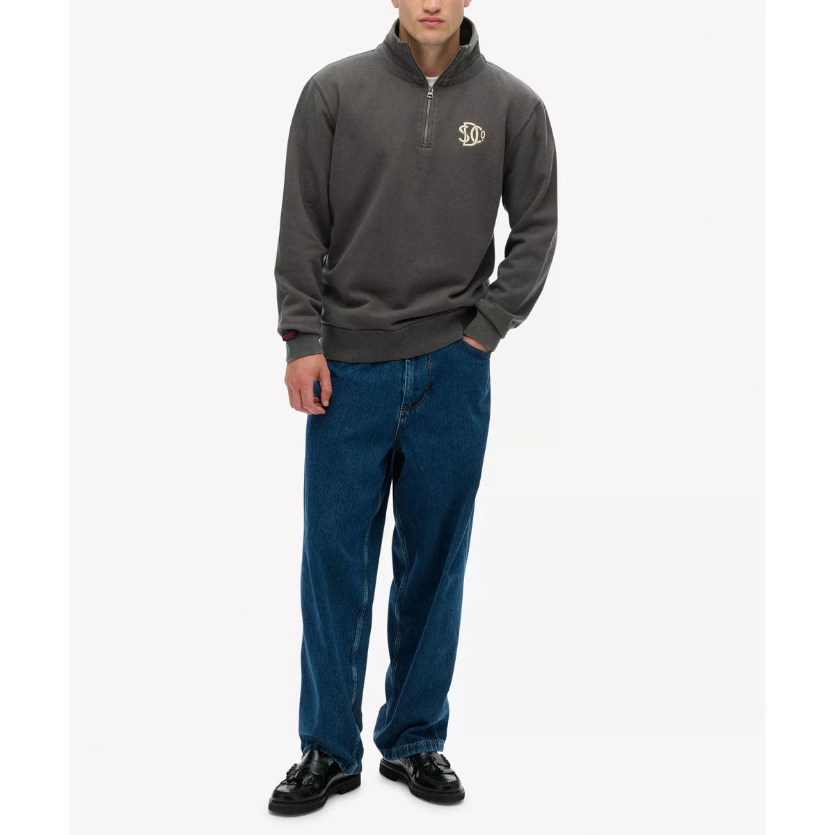 SUPERDRY ATHLETIC SD CO HALF ZIP SWEATSHIRT SHADOW GREY ZSQ