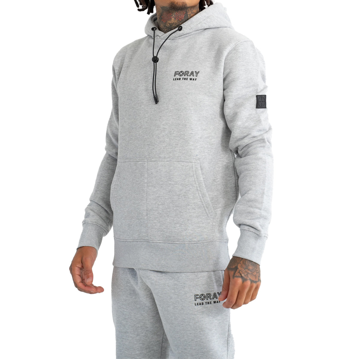 FORAY AXEL GREY MARL OVERHEAD HOODY