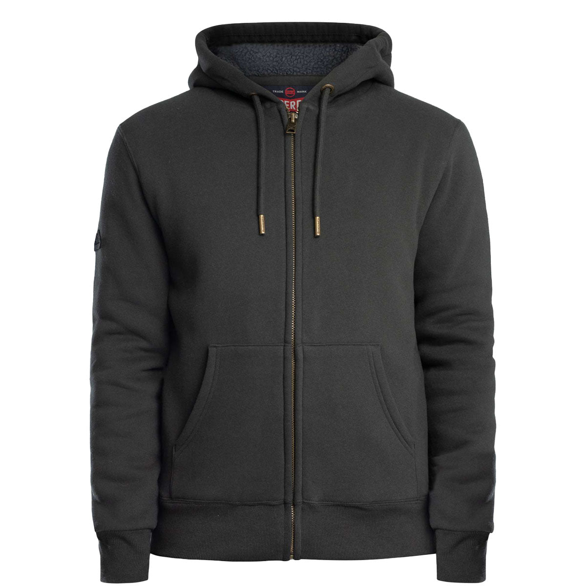 SUPERDRY BORG LINED ZIPHOOD WASHED BLACK