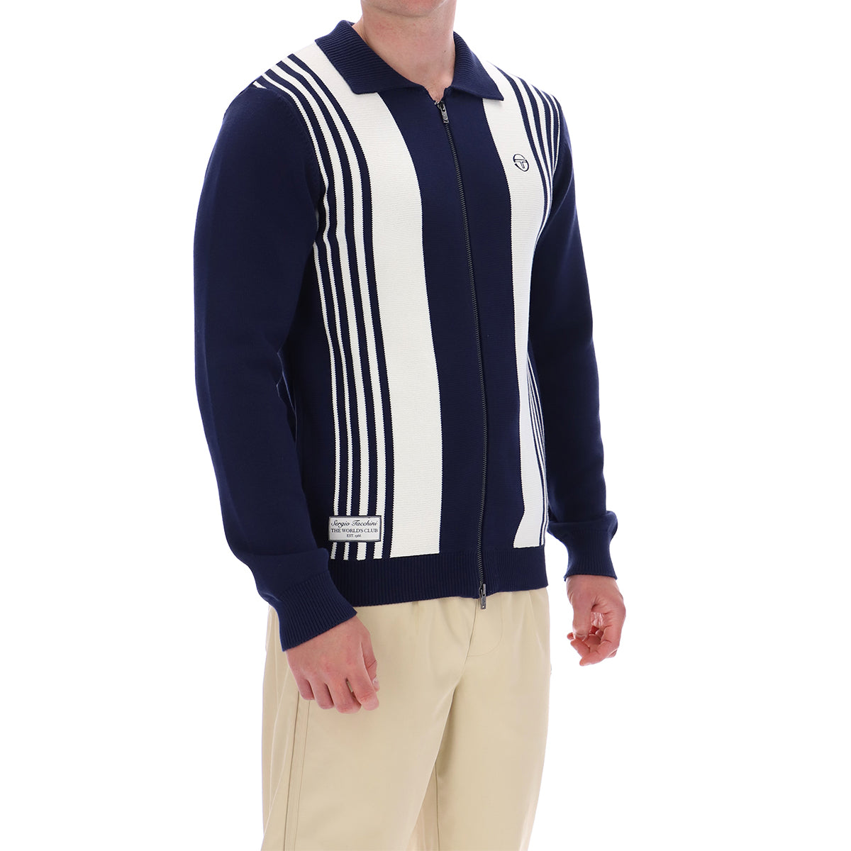 SERGIO TACCHINI CIPRI KNIT CARDIGAN MARITIME NAVY/GARDENIA