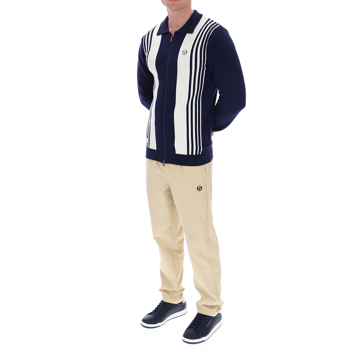 SERGIO TACCHINI CIPRI KNIT CARDIGAN MARITIME NAVY/GARDENIA