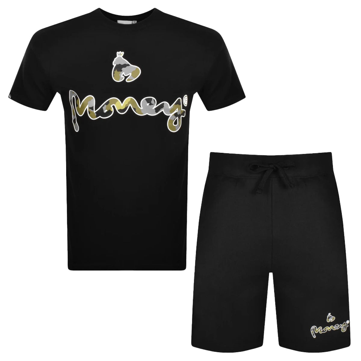 MONEY CAMO SIGNATURE TWIN T-SHIRT & SHORTS SET NAVY