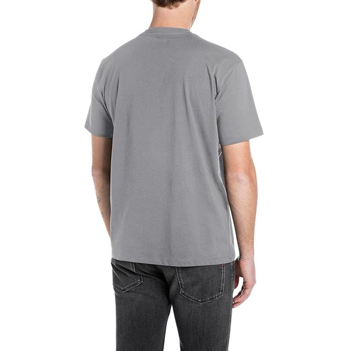 REPLAY Men's Centre Logo Grey T-Shirt M3098 - Grey