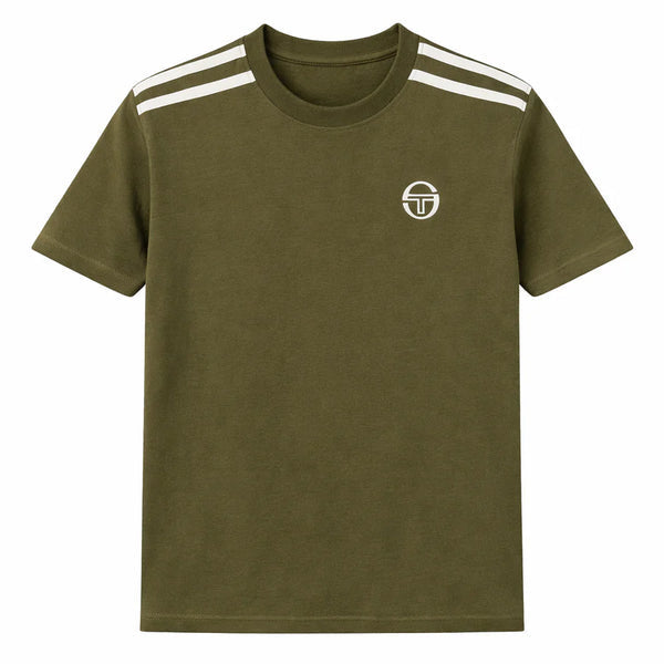 SERGIO TACCHINI LOCCHI T-SHIRT DARK OLIVE/GARDENIA