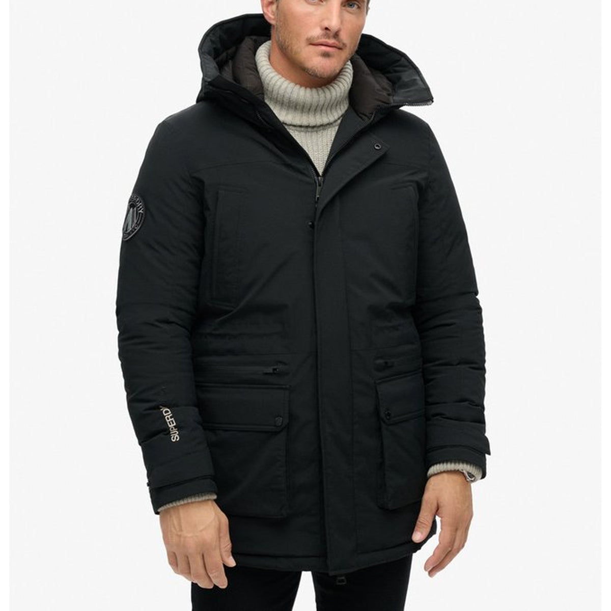 SUPERDRY CITY PADDED PARKA BLACK JACKET