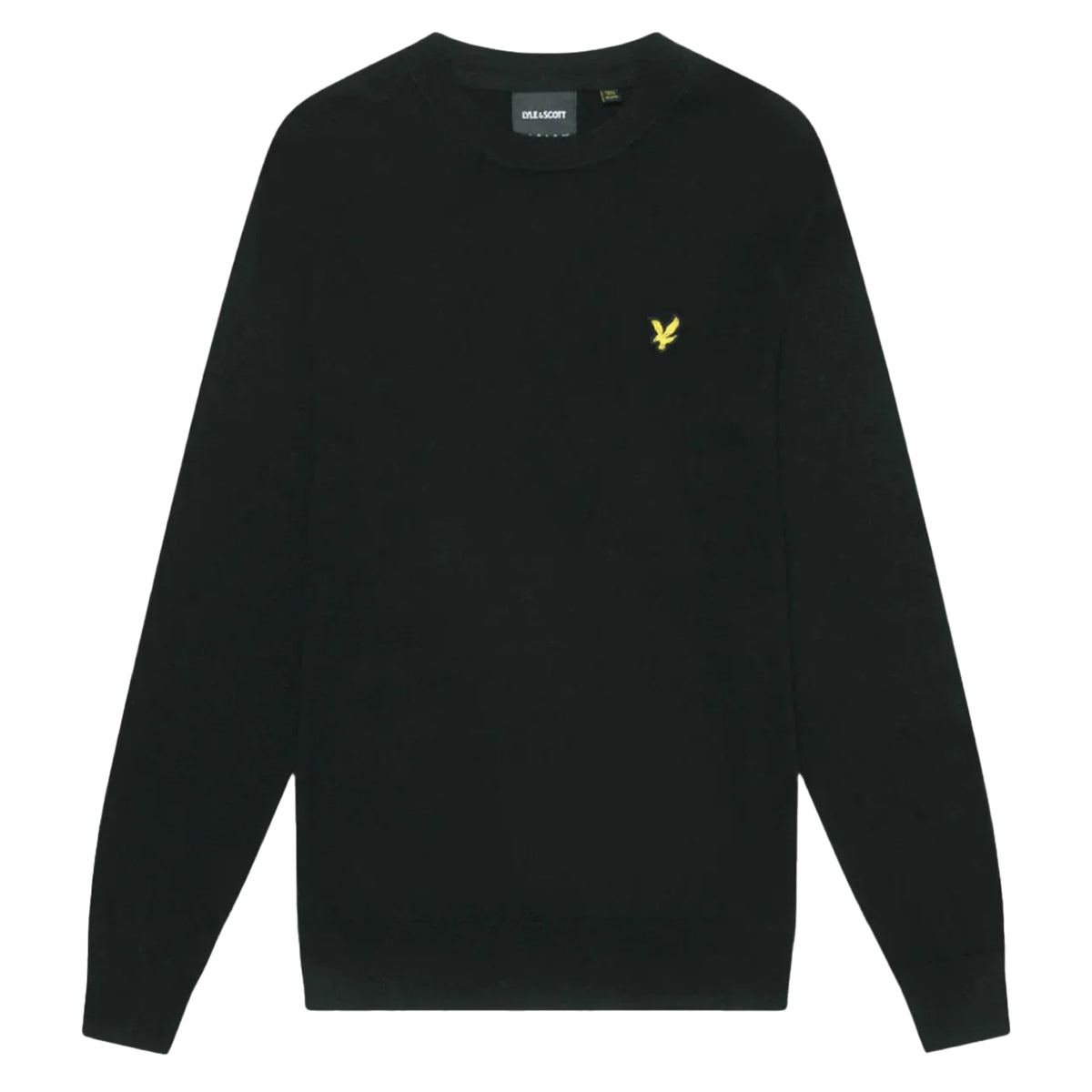 LYLE & SCOTT COTTON MERINO BLACK CREW NECK JUMPER KN2110VC