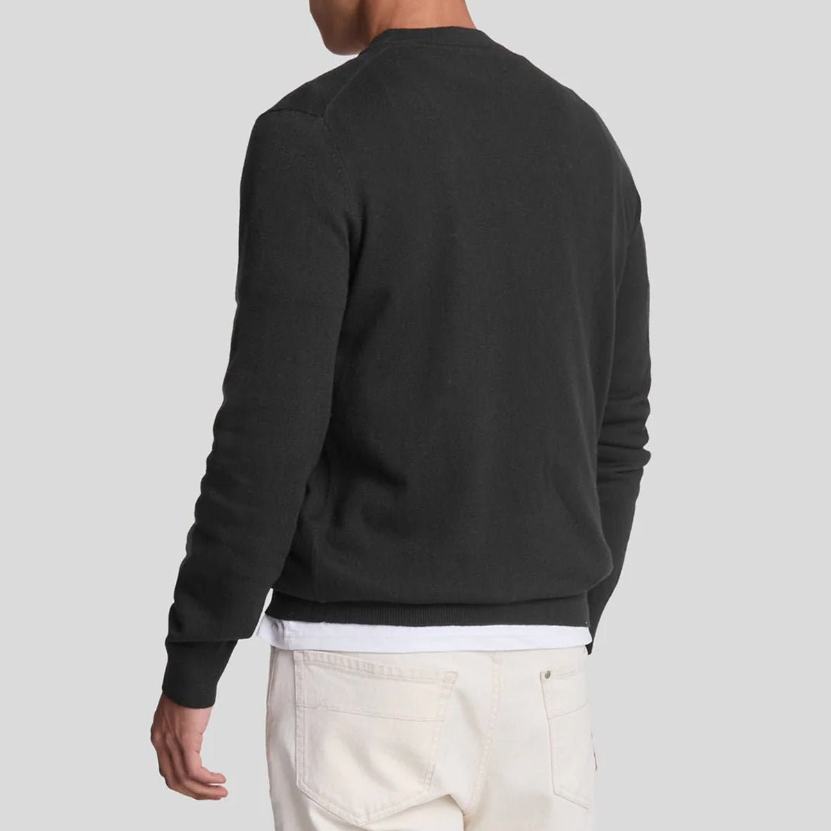LYLE & SCOTT COTTON MERINO BLACK CREW NECK JUMPER KN2110VC