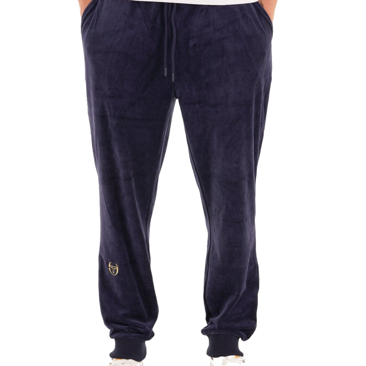 SERGIO TACCHINI COURT VELOUR TRACK PANTS NAVY/CREAM