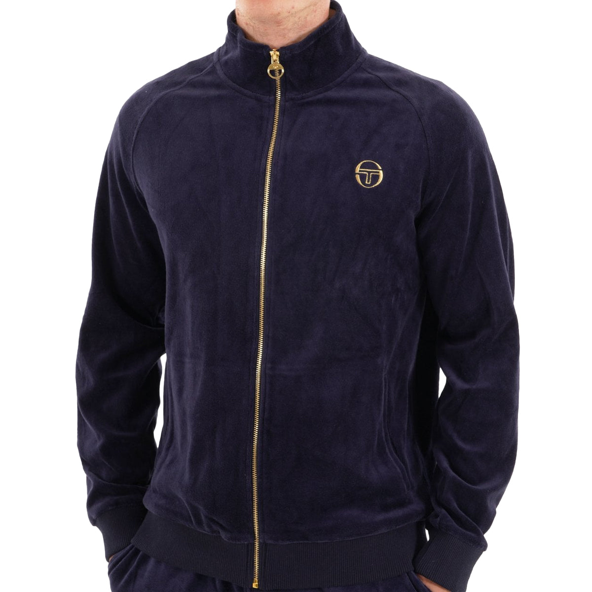 SERGIO TACCHINI COURT VELOUR TRACK TOP NAVY/CREAM