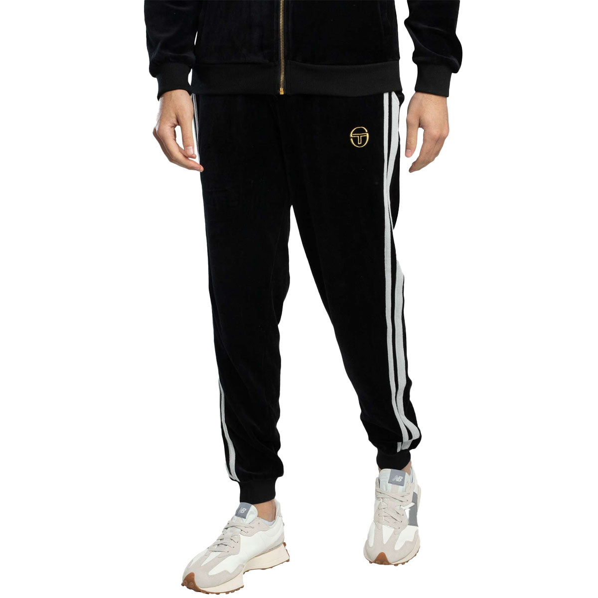 SERGIO TACCHINI DAMARINDO BLACK VELOUR TRACK PANT