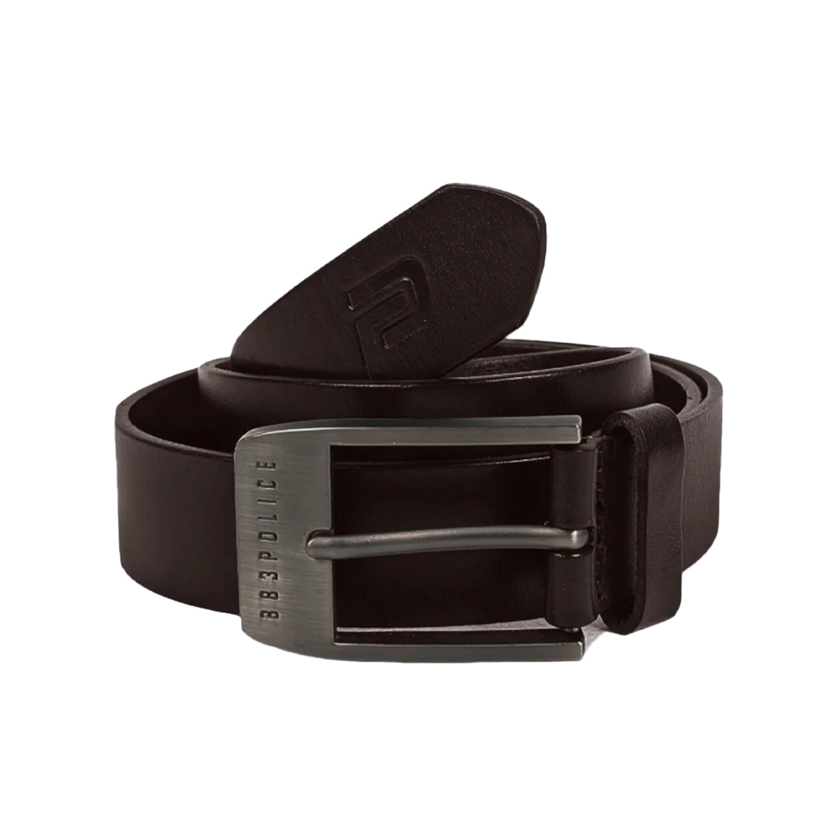 883 POLICE DENLES DARK BROWN LEATHER BELT