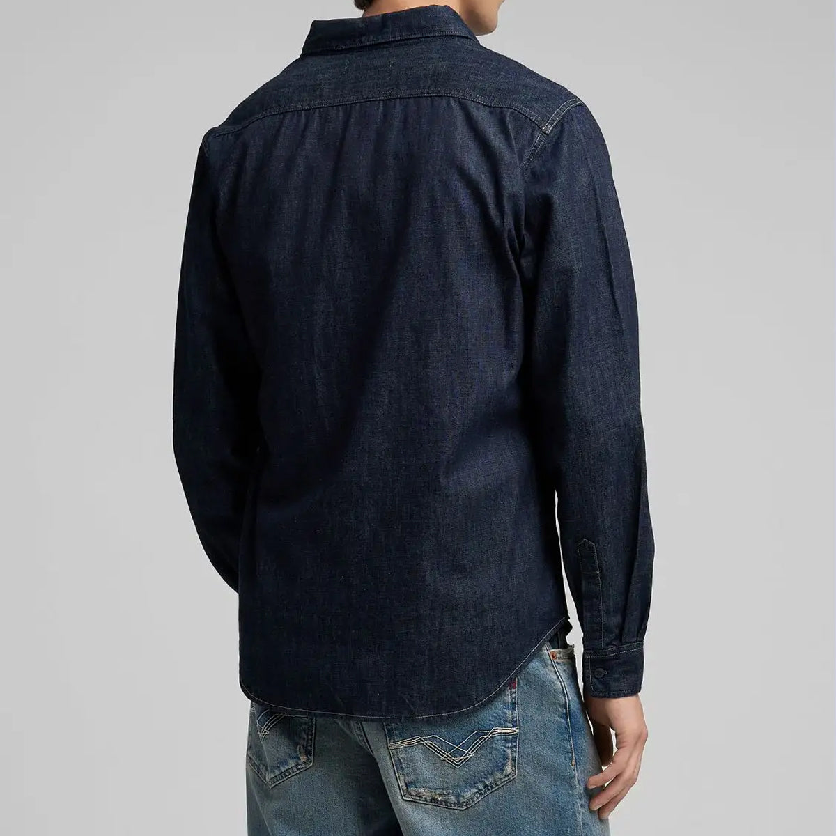 REPLAY DOUBLE POCKET DARK BLUE DENIM SHIRT M4124
