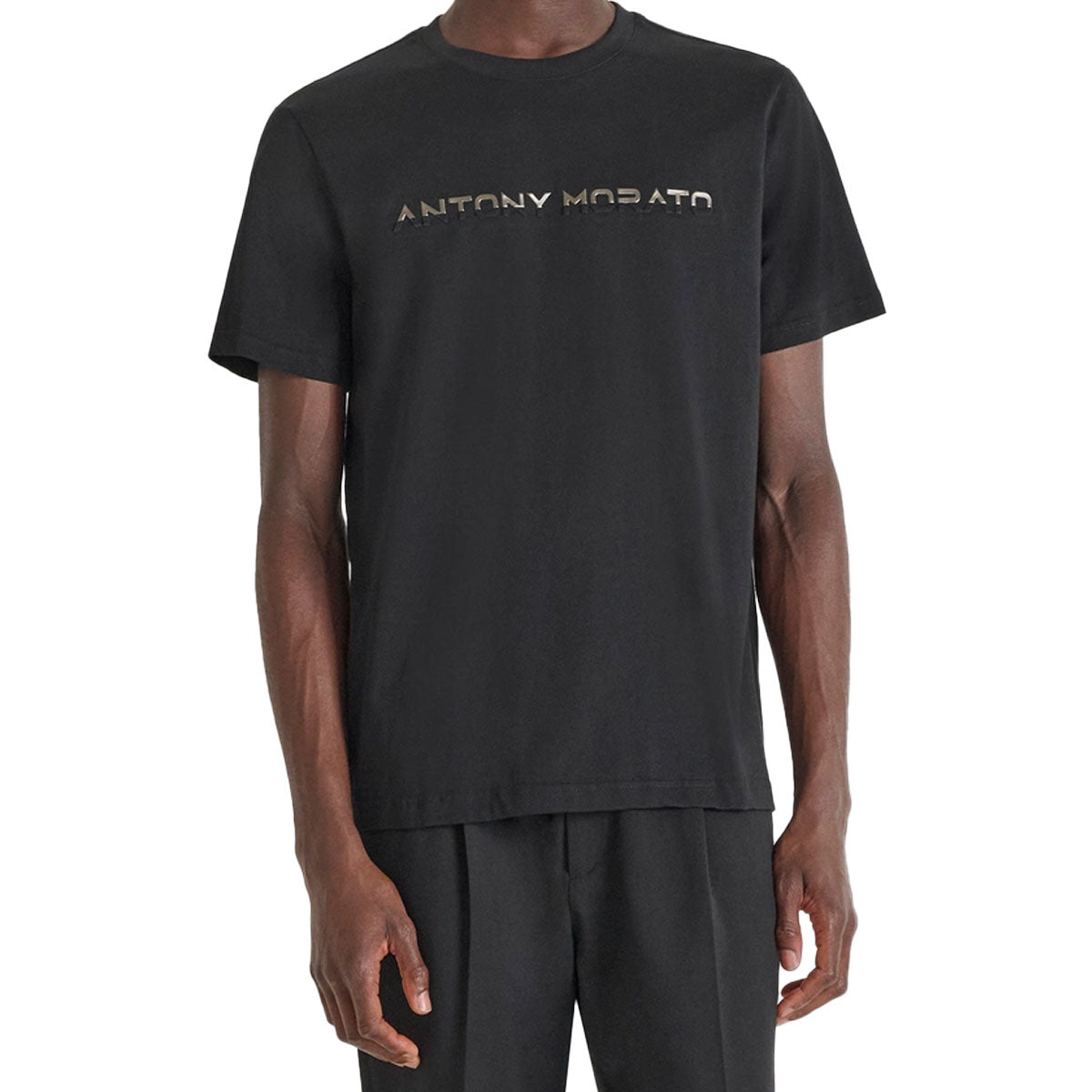 ANTONY MORATO EMBOSSED LOGO BLACK T-SHIRT MMKS02568