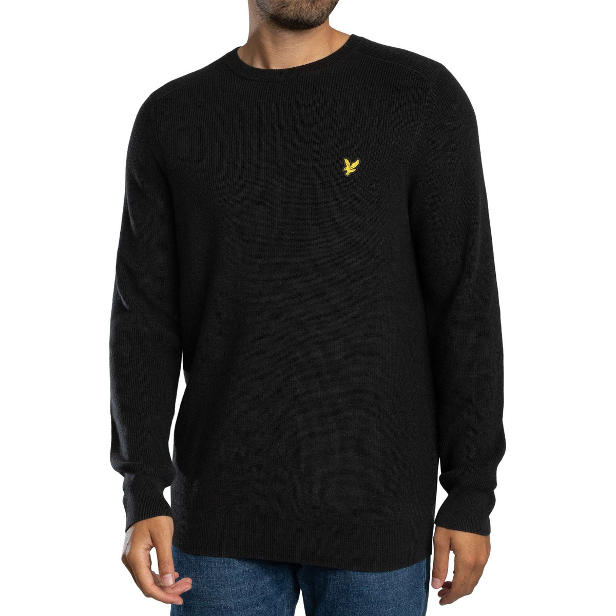 LYLE & SCOTT ENGINEERED RIB BLACK ICE CREW NECK JUMPER KN2303V
