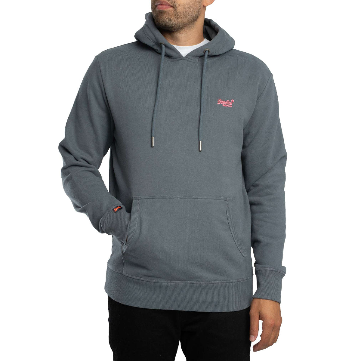 SUPERDRY ESSENTIAL LOGO HOODIE STORMY GREY BLUE 9VC