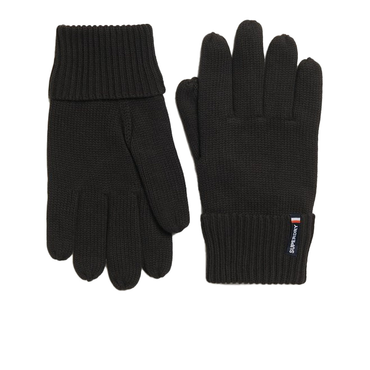 SUPERDRY ESSENTIAL LOGO KNITTED GLOVES BLACK 02A