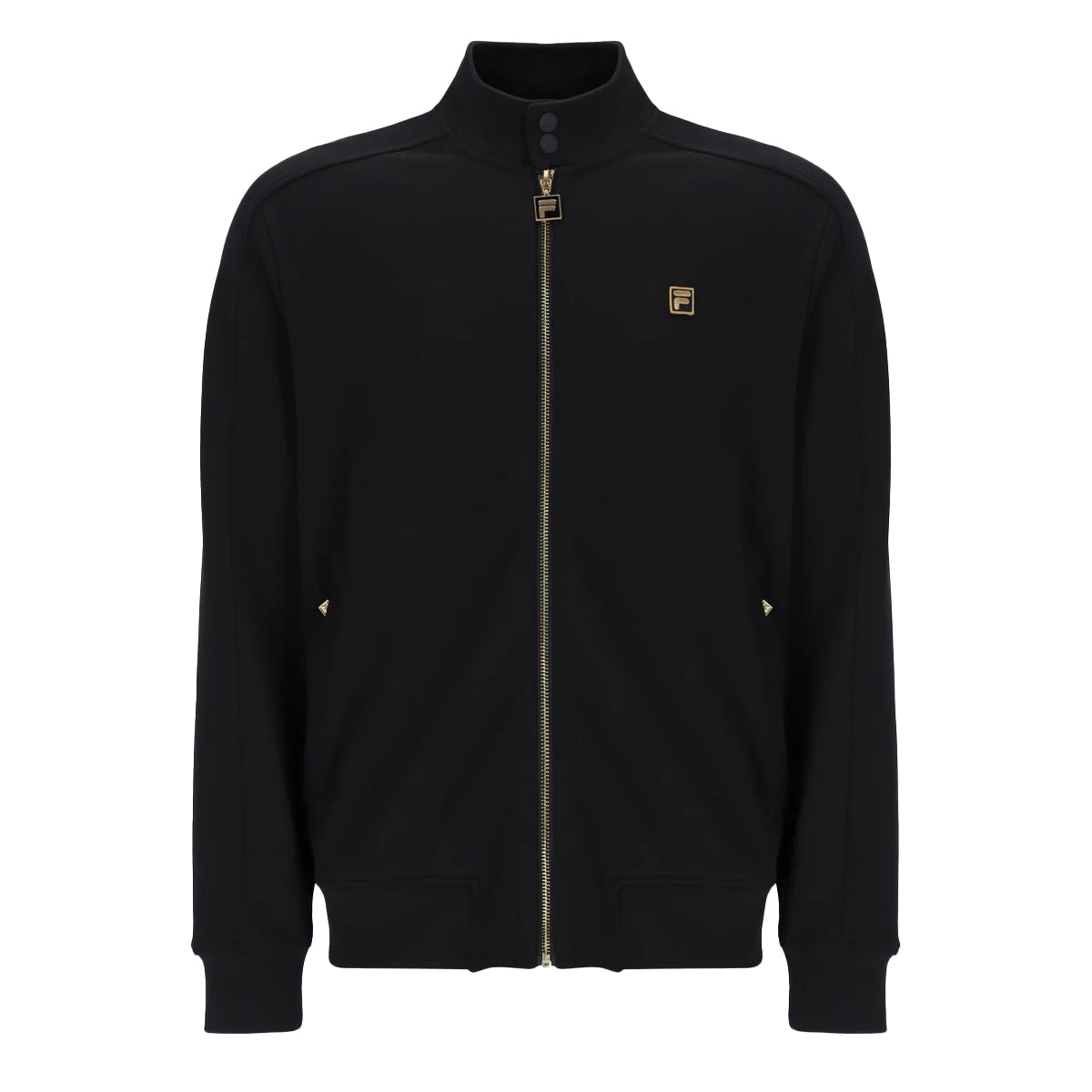 FILA DAVEY FULL ZIP BIKER COLLAR TRACK JACKET BLACK