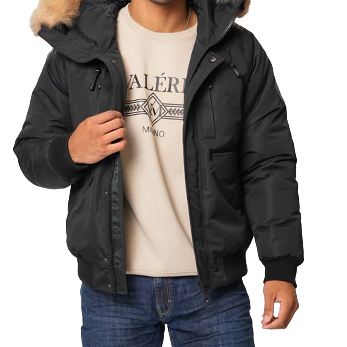 VALERE FLIGHT SHORT BLACK PARKA JACKET