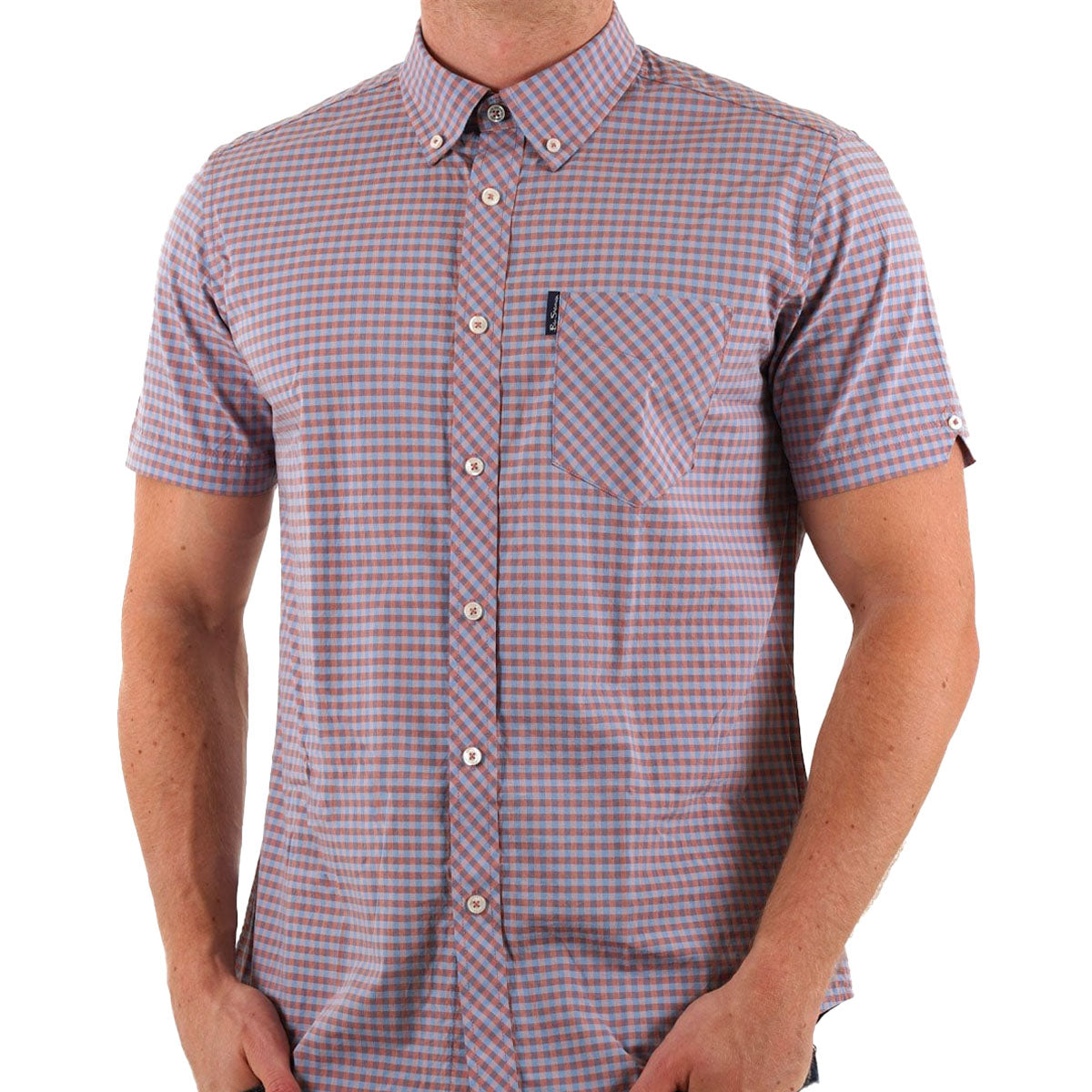 BEN SHERMAN GINGHAM LIGHT PINK CHECK SHIRT 1012491