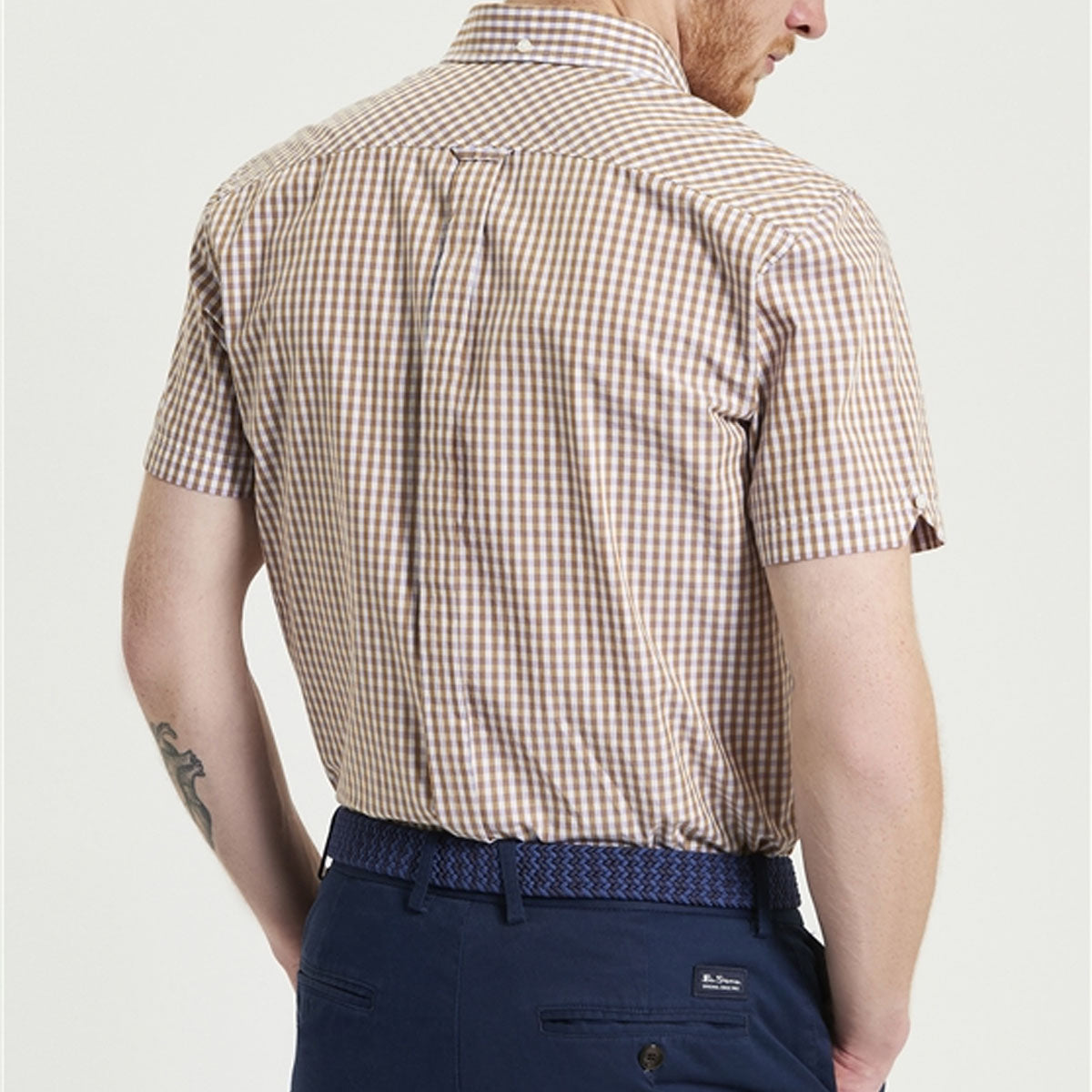 BEN SHERMAN GINGHAM CARAMEL CHECK SHIRT 1012491