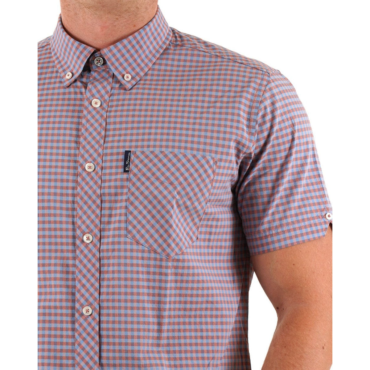 BEN SHERMAN GINGHAM LIGHT PINK CHECK SHIRT 1012491