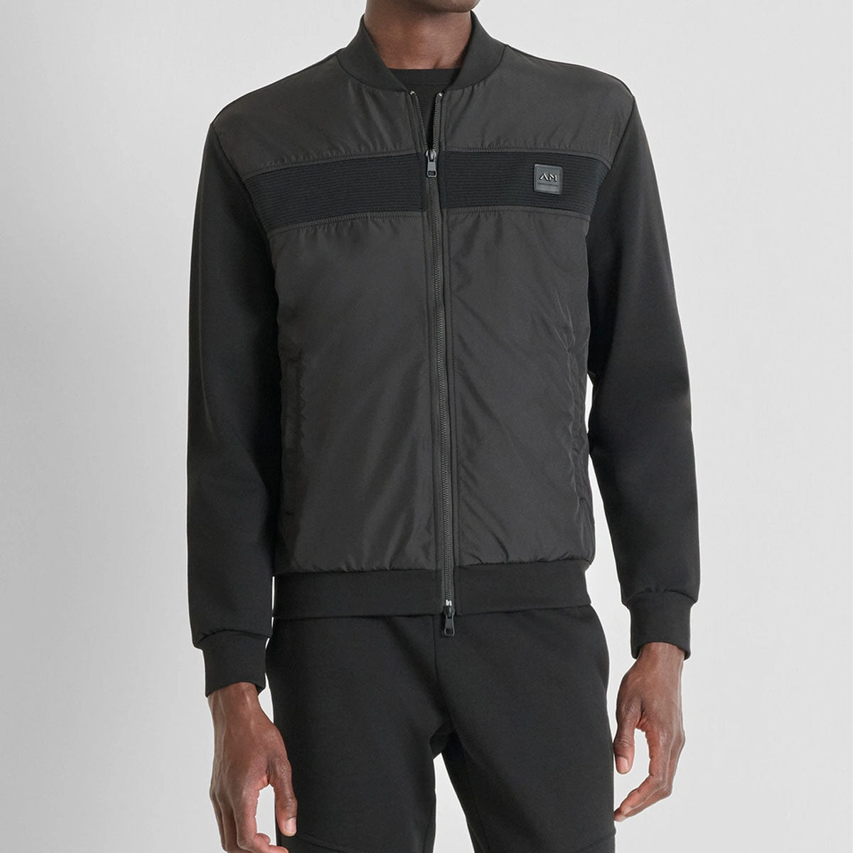 ANTONY MORATO HYBRID BLACK ZIP UP SWEATSHIRT MMFL01083