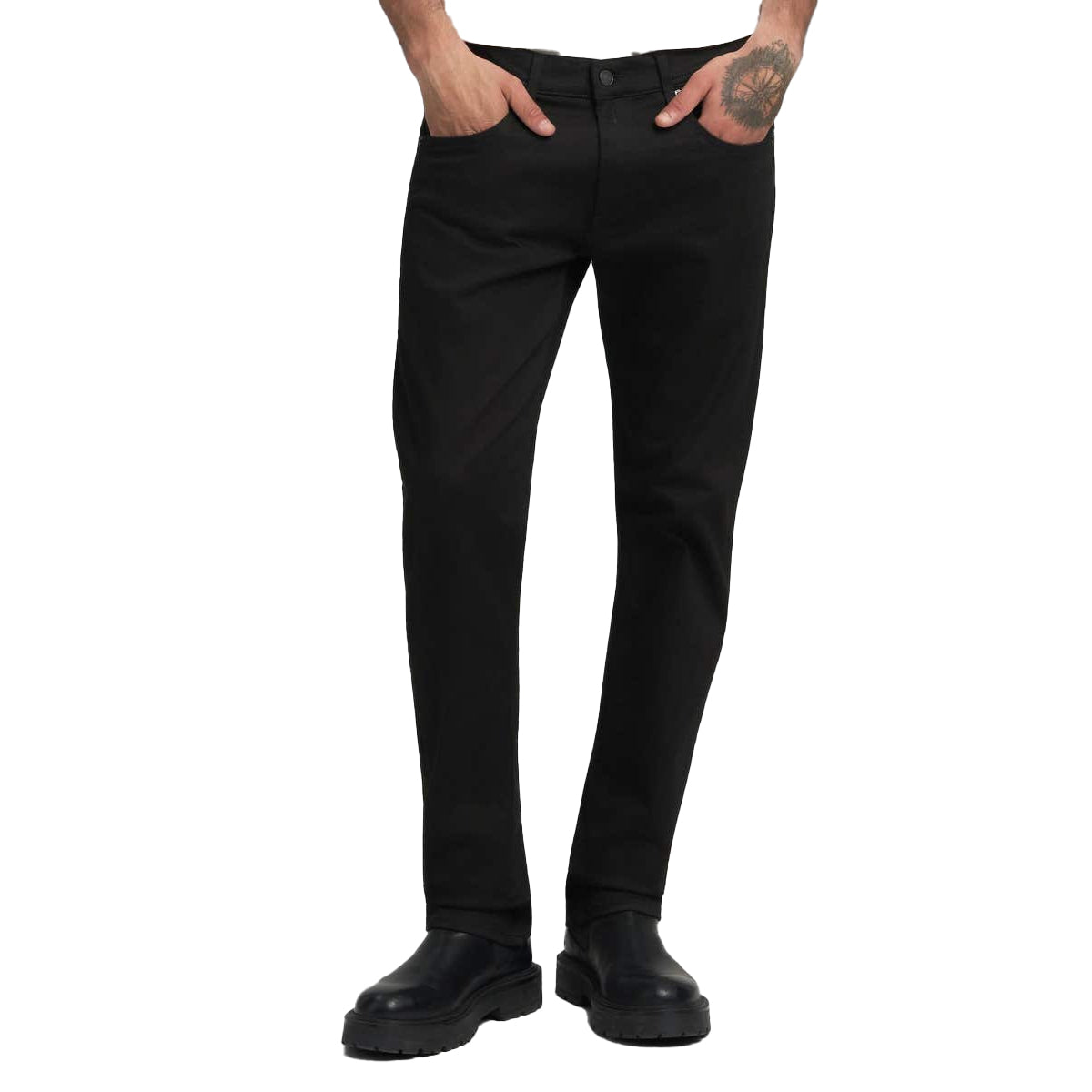 REPLAY	HYPERFLEX GROVER STRAIGHT FIT BLACK JEANS MA972Z 661 FB1