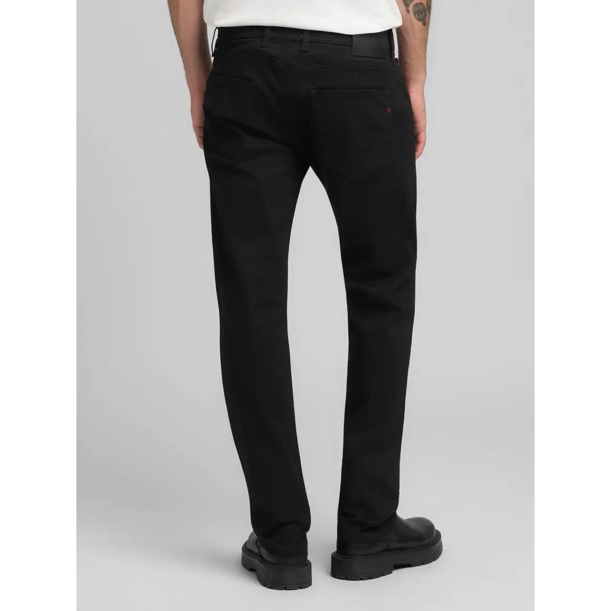 REPLAY	HYPERFLEX GROVER STRAIGHT FIT BLACK JEANS MA972Z 661 FB1
