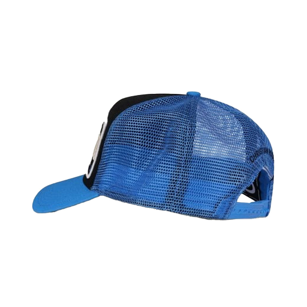 CHRISTIAN ROSE ICONIC PLATE TRUCKER CAP BLACK/BLUE/CREAM