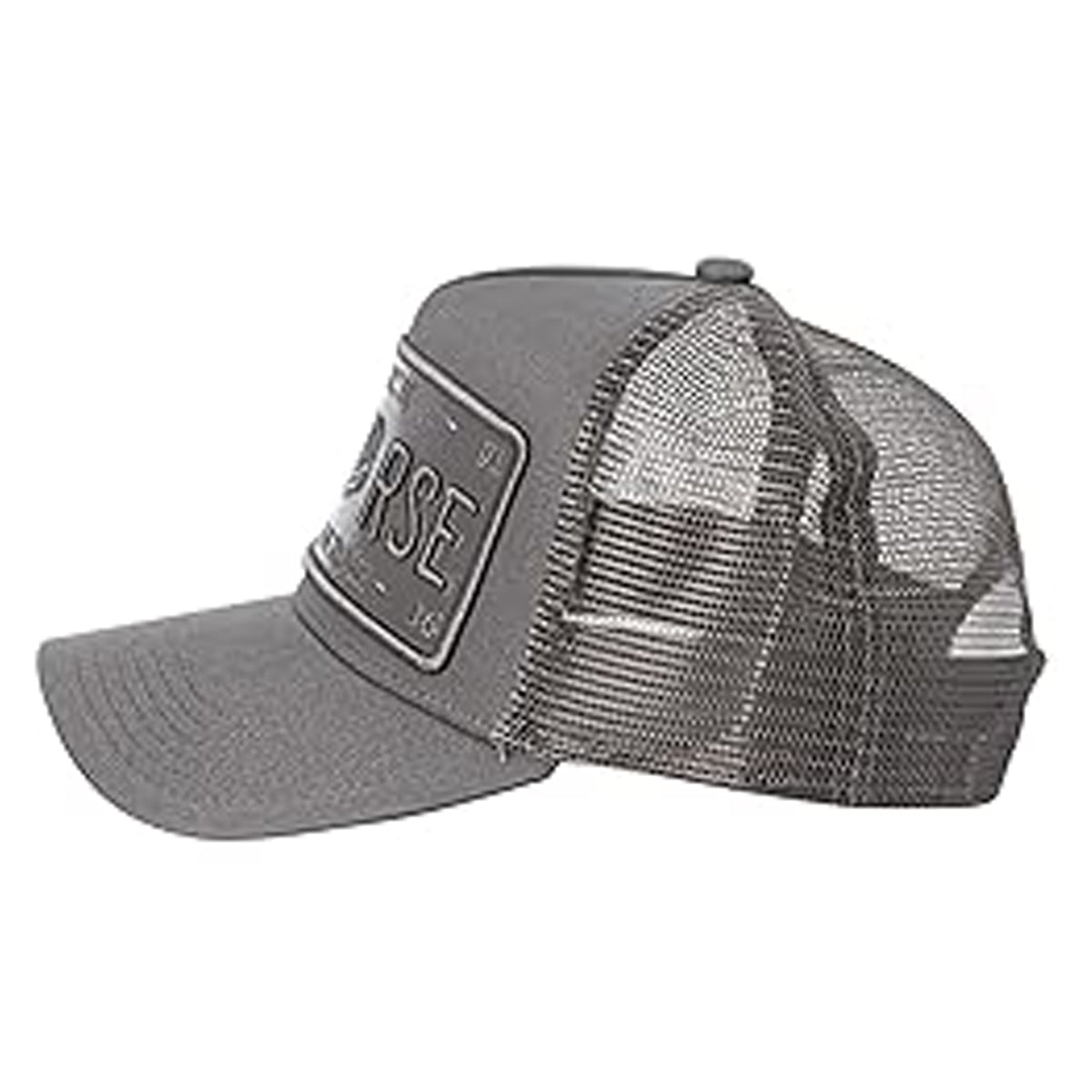 CHRISTIAN ROSE ICONIC VINYL PATCH TRUCKER CAP GREY