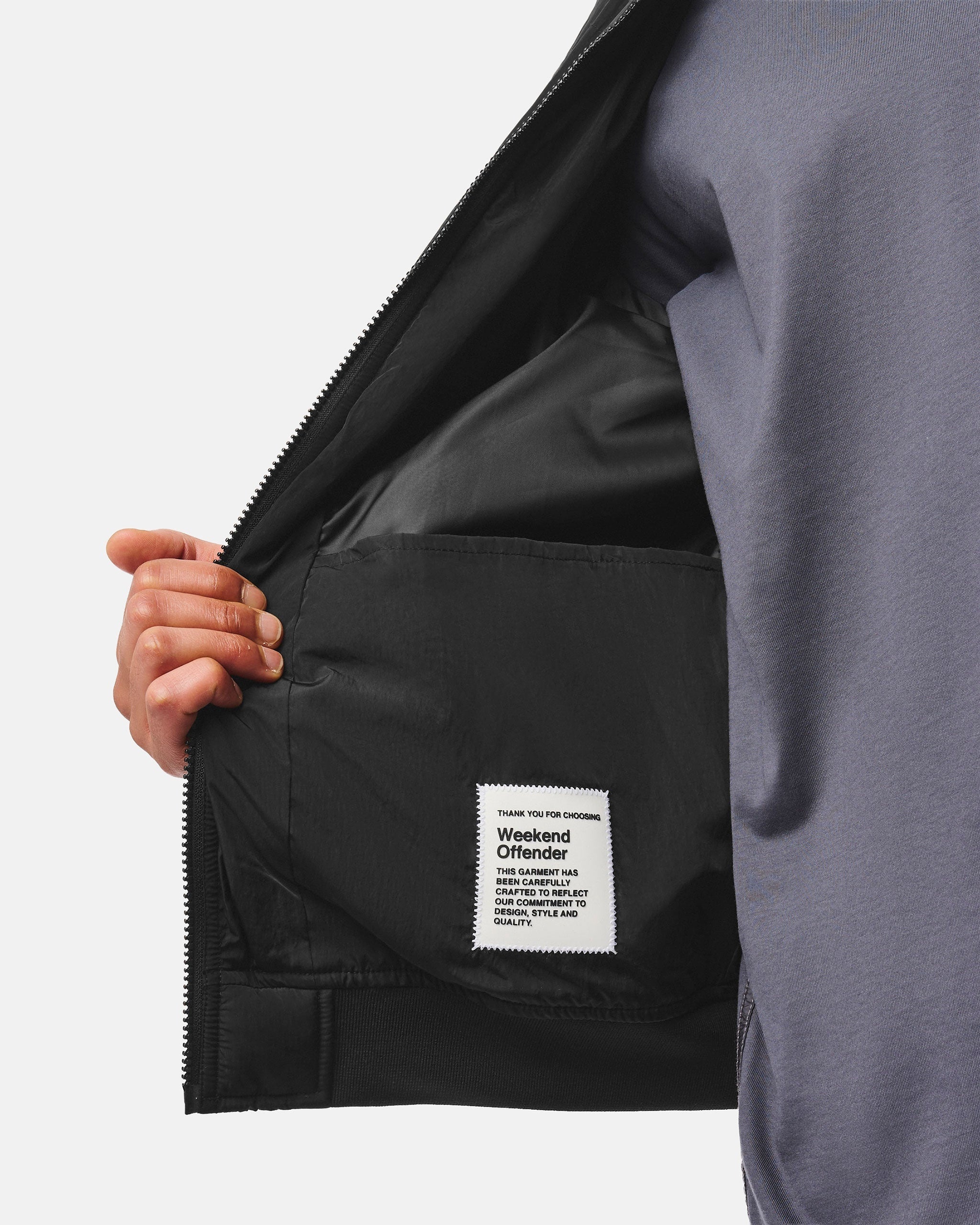 WEEKEND OFFENDER SAHARUN LIGHTWEIGHT QUILTED GILET BLACK