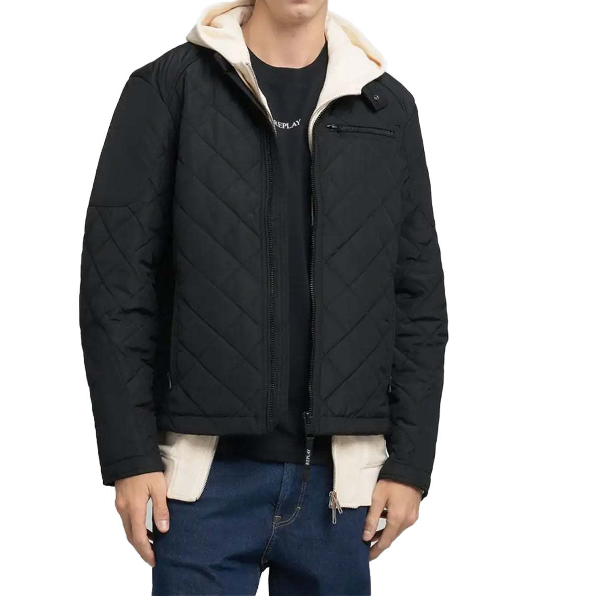 REPLAY FULL-ZIP QUILTED JACKET