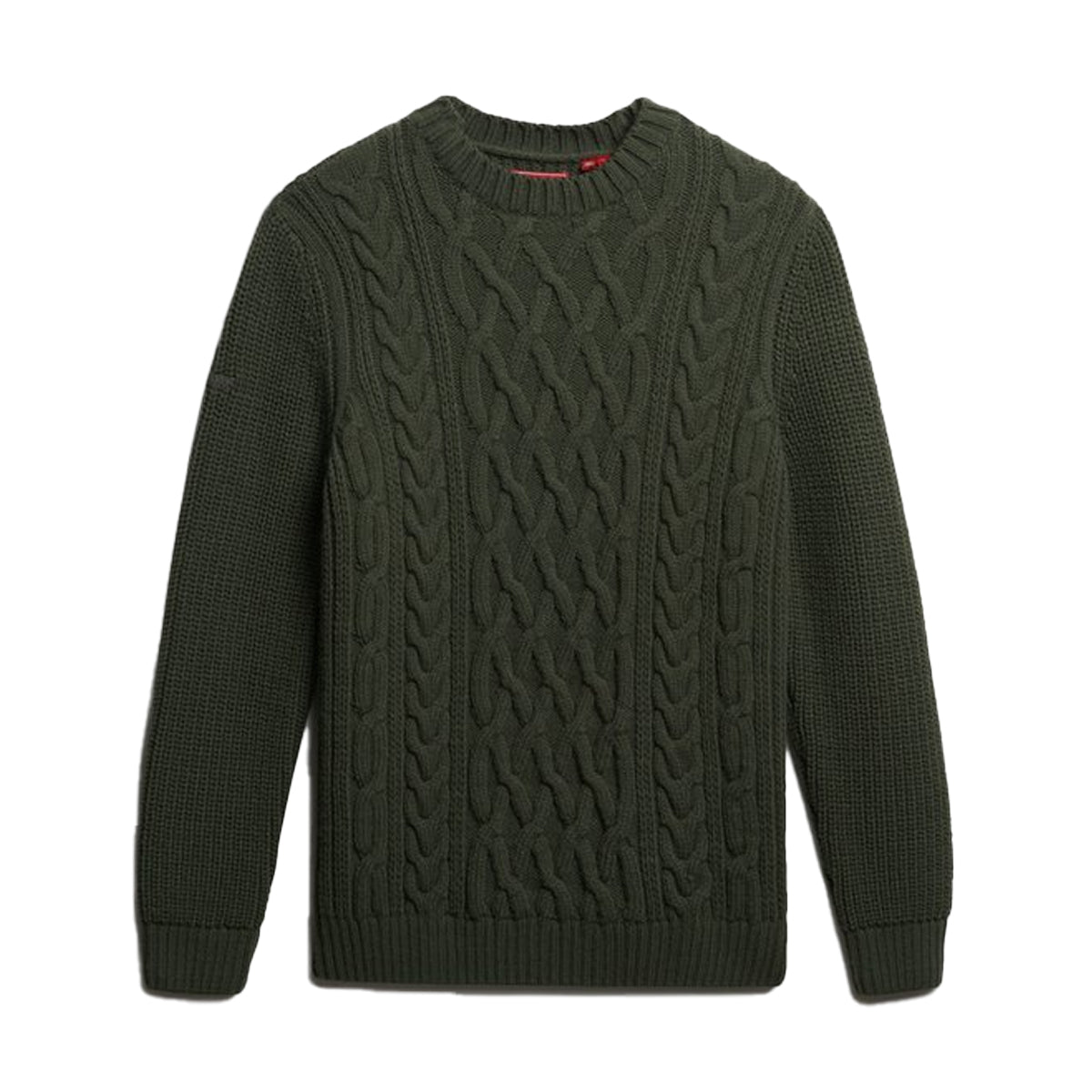 SUPERDRY JACOB CABLE CREW NECK JUMPER SAGE GREEN M01