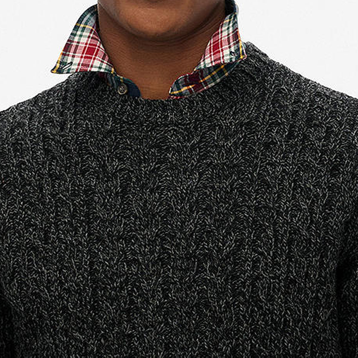 SUPERDRY JACOB CABLE CREW NECK JUMPER BLACK 02A