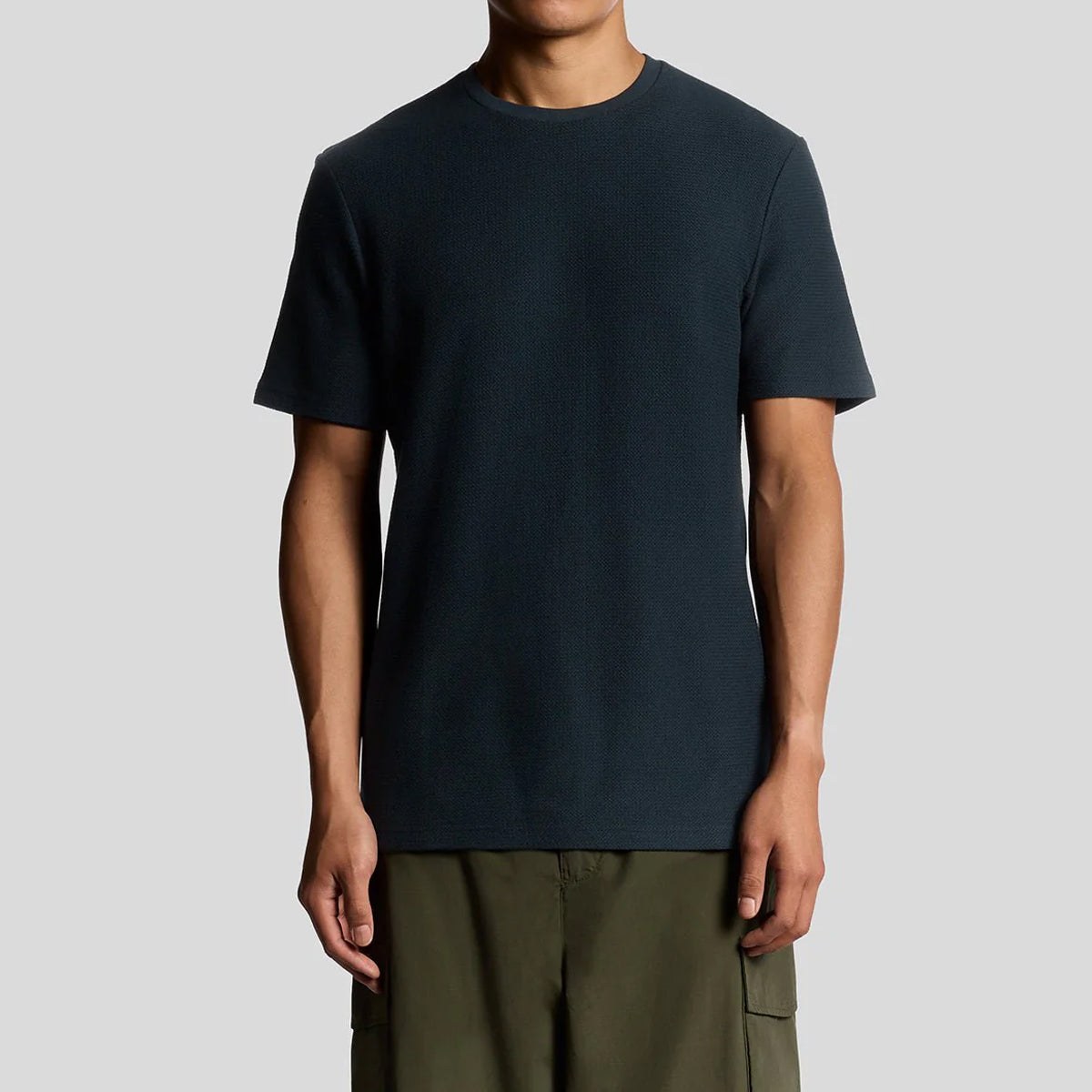 LYLE & SCOTT JACQUARD DOBBY NAVY T-SHIRT TS2325V