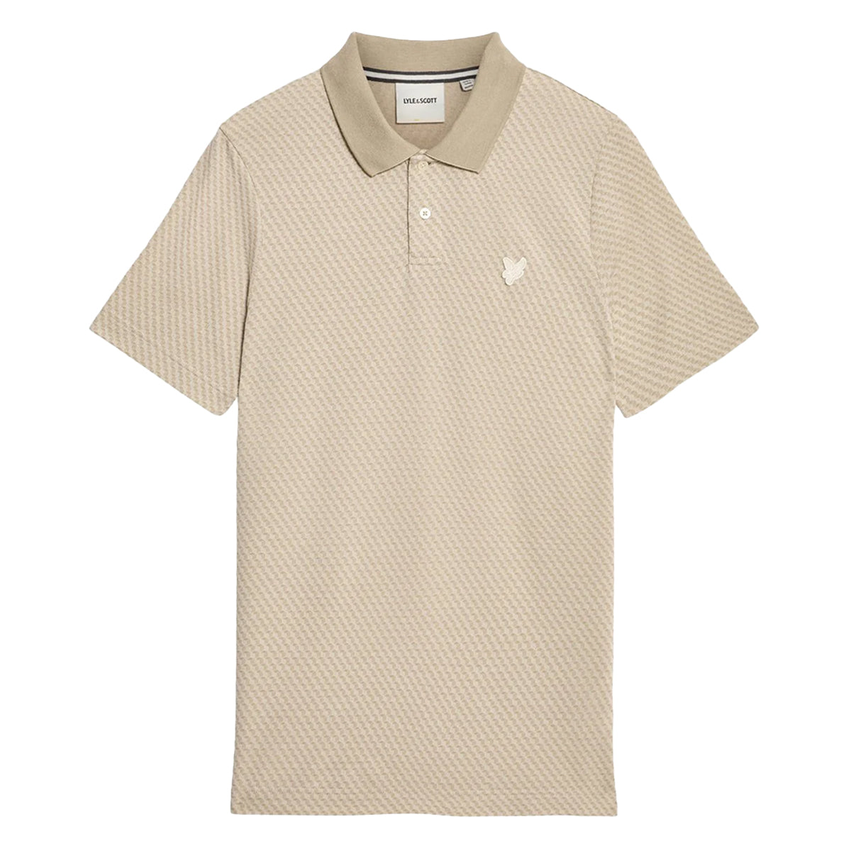 LYLE & SCOTT JAQUARD NATURAL BEIGE POLO SHIRT SP2345V