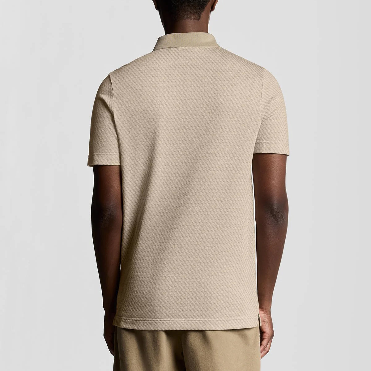 LYLE & SCOTT JAQUARD NATURAL BEIGE POLO SHIRT SP2345V