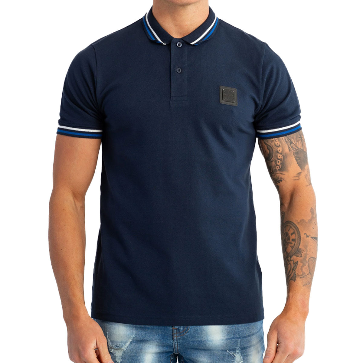FORAY JAYDEN NAVY POLO T-SHIRT