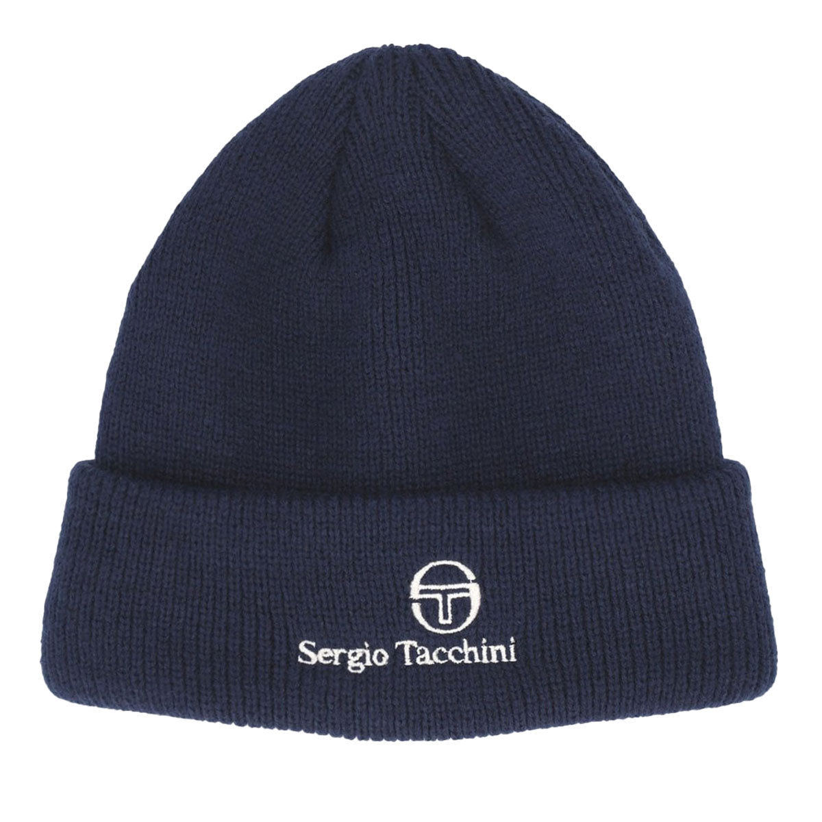 SERGIO TACCHINI KAIREE CLASSIC RIBBED TURN UP BEANIE NAVY