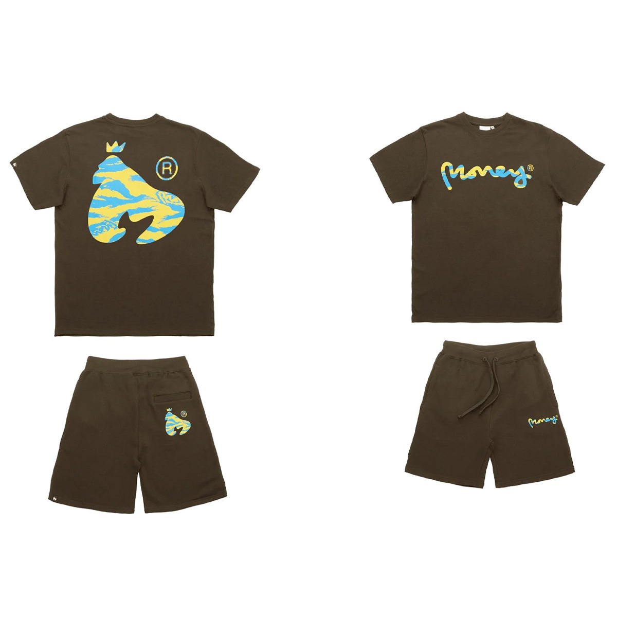 MONEY LA CAMO SHORT SET