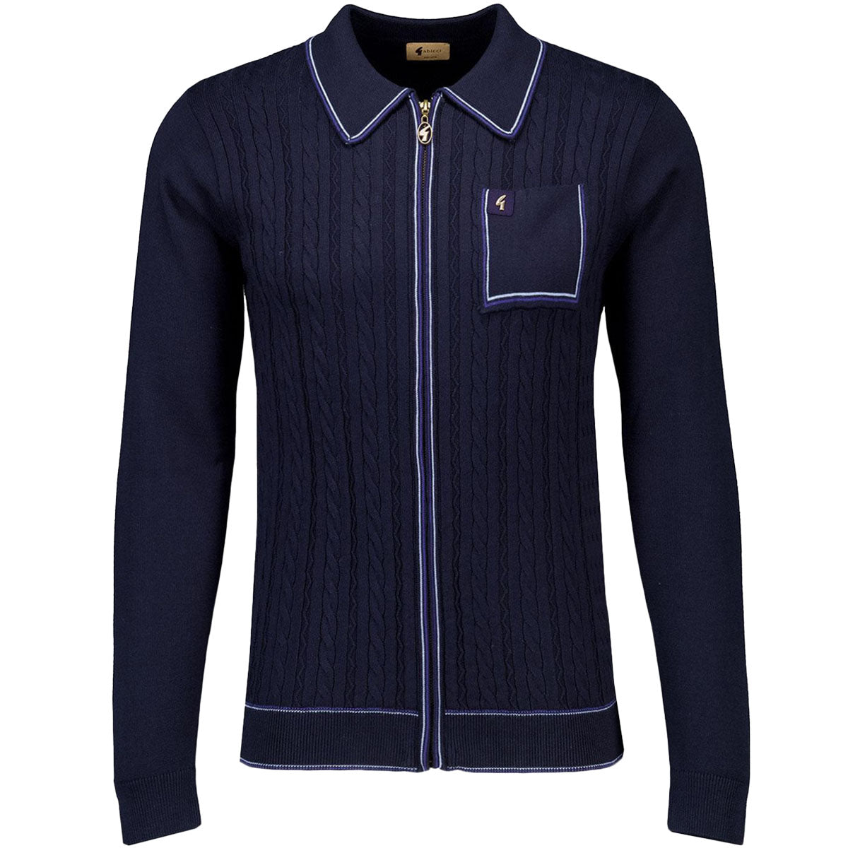 GABICCI	LAVERNE NAVY ZIP UP COLLAR KNIT JUMPER