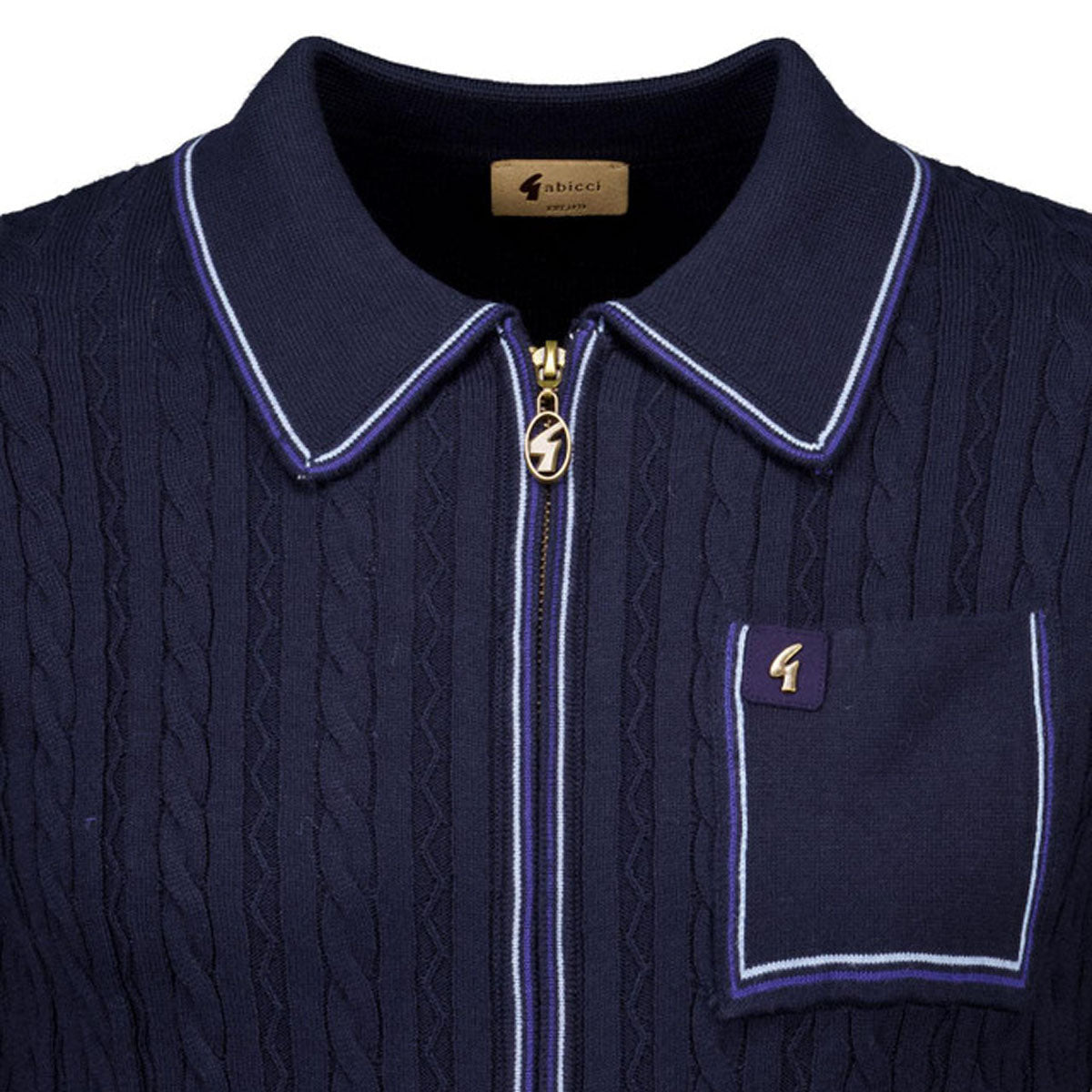 GABICCI	LAVERNE NAVY ZIP UP COLLAR KNIT JUMPER