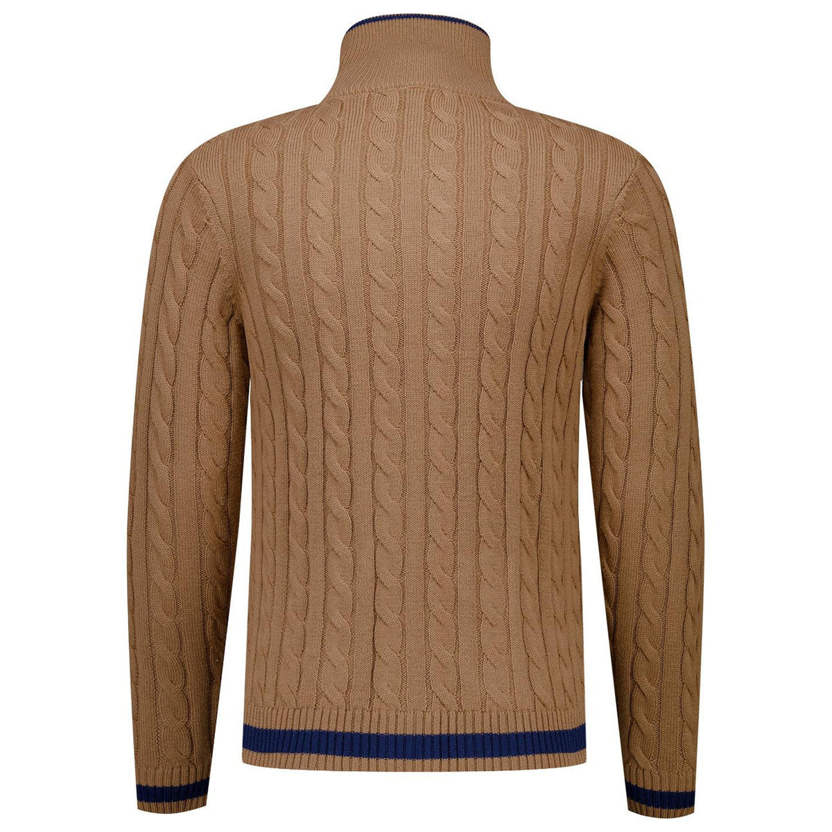 GABICCI LEVEN NUTMEG ZIP UP CABLE KNIT JUMPER