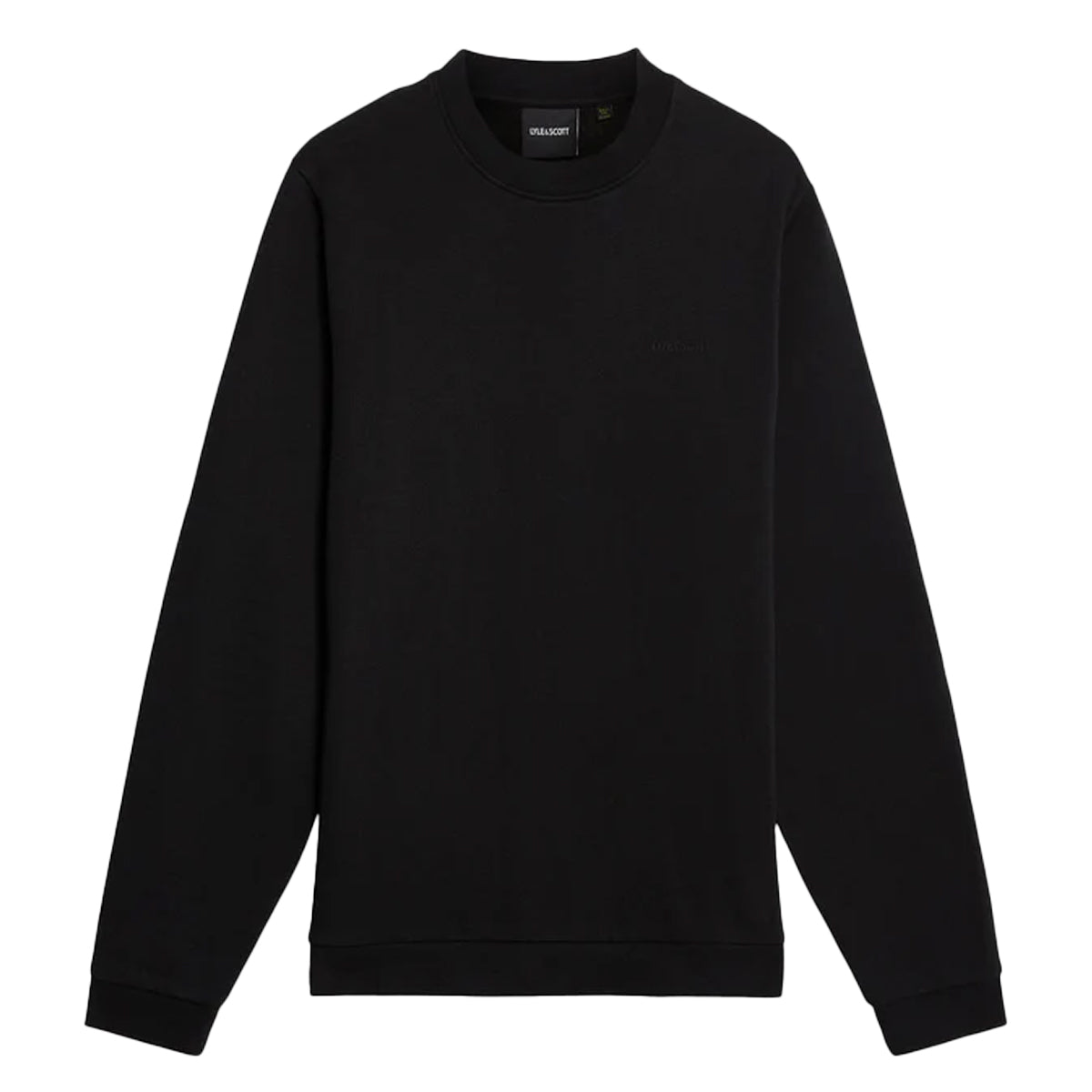LYLE & SCOTT LOGO BRUSHBACK CREW NECK BLACK JUMPER ML2395V